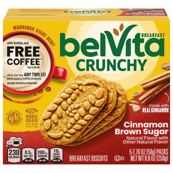 belVita Crunchy Cinnamon Brown Sugar Breakfast Biscuits - 5 ct