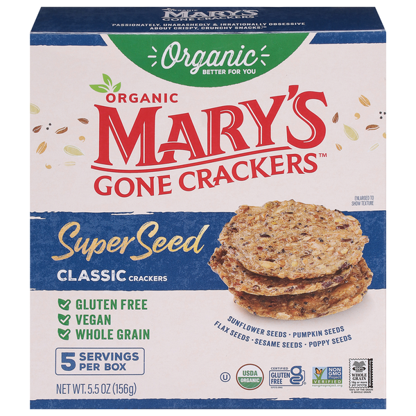 Mary's Gone Crackers Organic Gluten Free Super Seed Classic Crackers