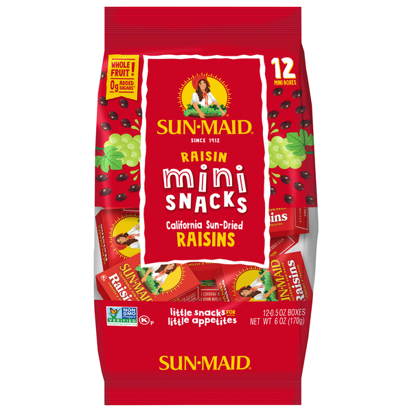 Sun-Maid California Sun-Dried Raisins Mini Boxes - 12 ct
