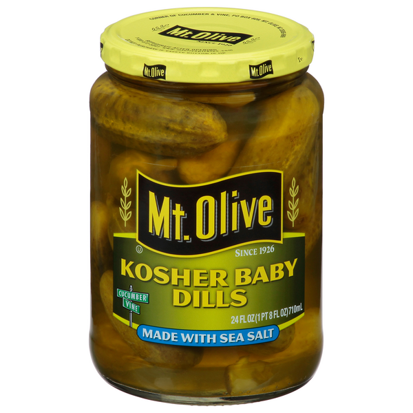 Mt. Olive Kosher Baby Dill Pickles with Sea Salt