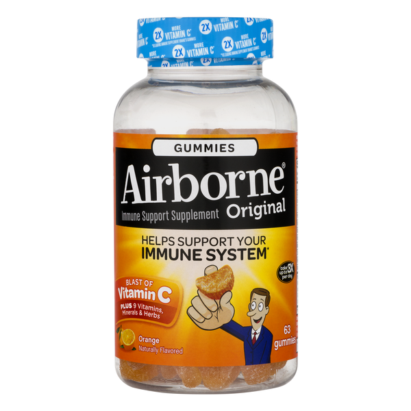 Airborne Orange Flavored Immune Support Gummies