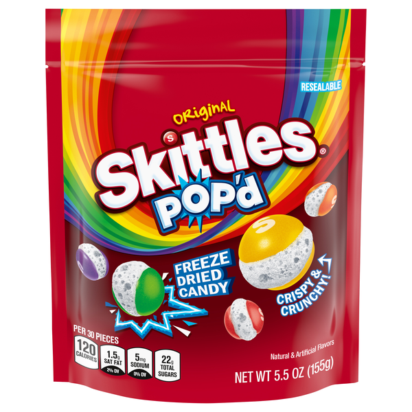 Skittles Pop'D Originals Freeze Dried Candy