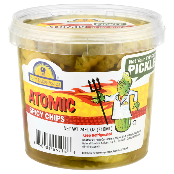 Farm Ridge Foods Atomic Spicy Pickle Chips Refrigerated