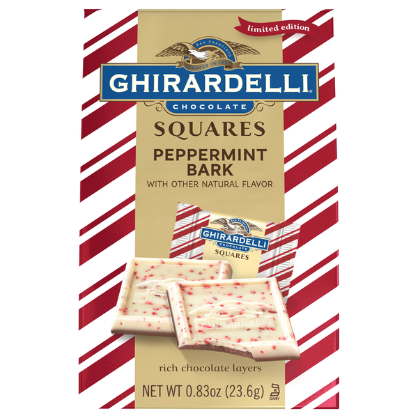 Ghirardelli Christmas Peppermint Bark Squares Candy