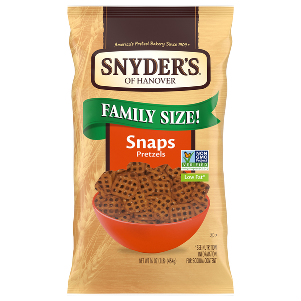 Snyder's of Hanover Low Fat Pretzel Snaps Family Size
