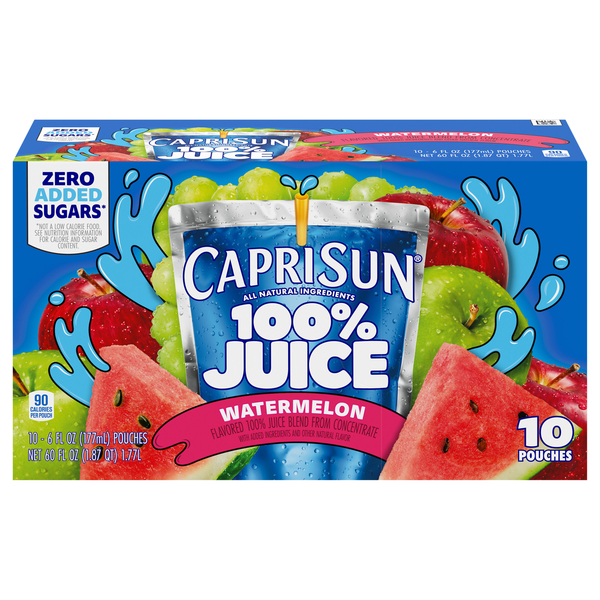 Capri Sun 100% Watermelon Juice Blend Pouches - 10 pk