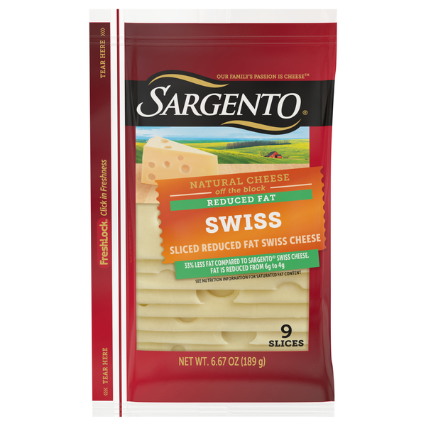 Save on Sargento Natural Reduced Fat Swiss Cheese Slices 9 ct Order Online Delivery Giant
