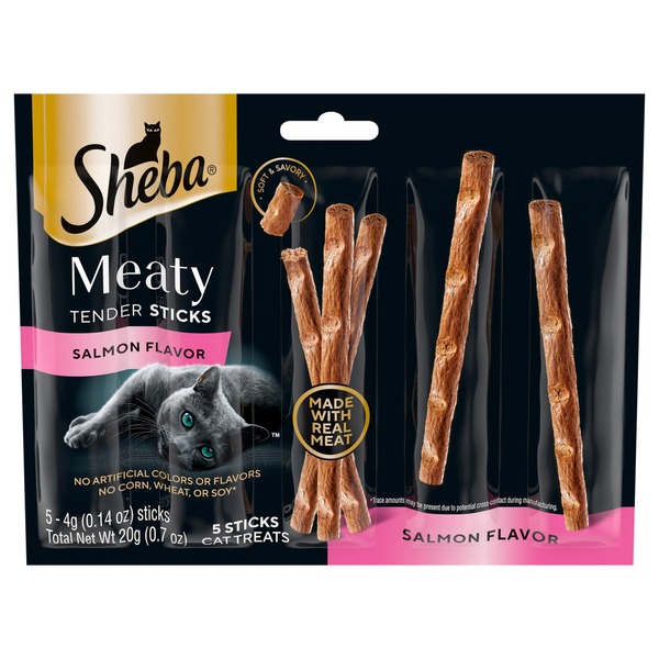 SHEBA Meaty Tender Sticks Salmon Flavor Cat Treats - 5 ct