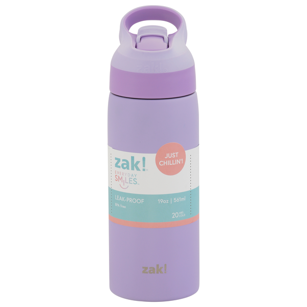 Zak! Everyday Smiles Just Chillin' Lilac Leak-Proof Bottle 19 oz