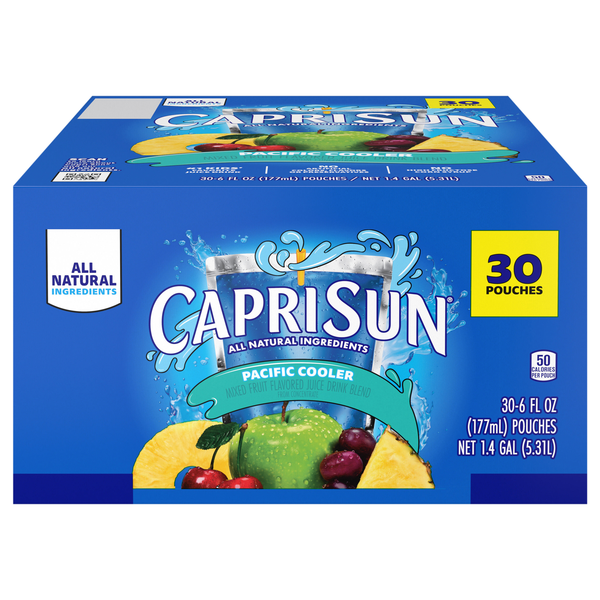 Capri Sun All Natural Pacific Cooler Juice Drink Pouches - 30 pk