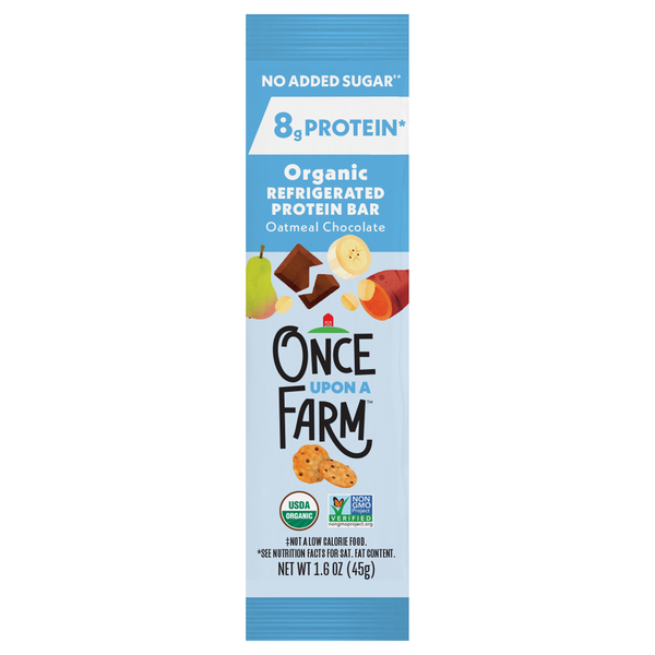 Once Upon a Farm Organic Oatmeal Chocolate 8g Protein Bar Refrigerated