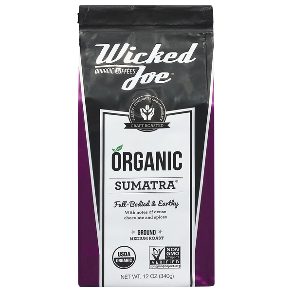Wicked Joe Organic Fair Trade Sumatra Medium Roast Ground Coffee