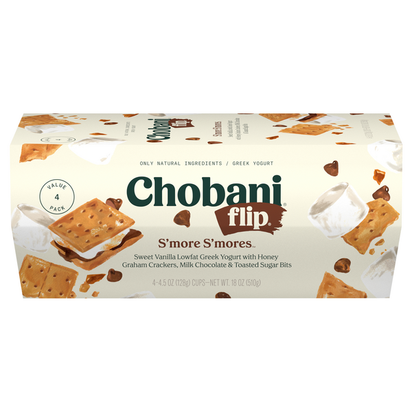 Chobani Flip Low Fat S'more S'mores Greek Yogurt Cup - 4 ct