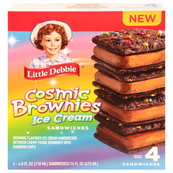 Little Debbie Cosmic Brownies Ice Cream Sandwiches - 4 ct