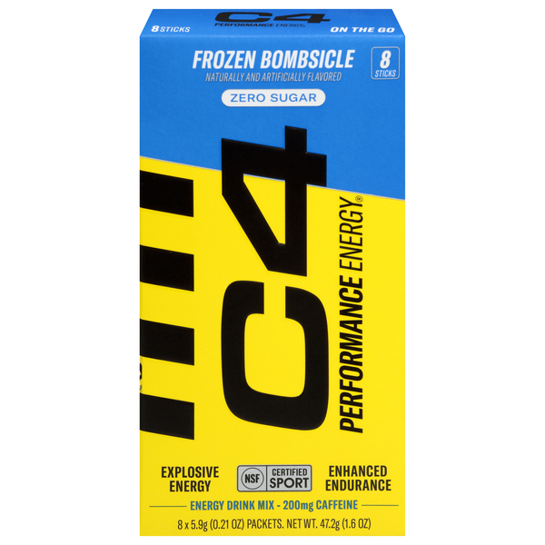 C4 Performance Energy Zero Sugar Frozen Bombsicle Energy Drink Mix - 8 ct