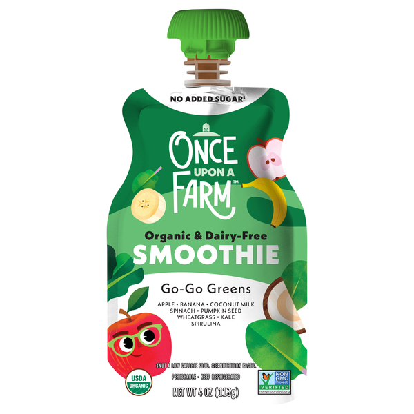 Once Upon A Farm Organic Dairy Free Go-Go Greens Smoothie Pouch
