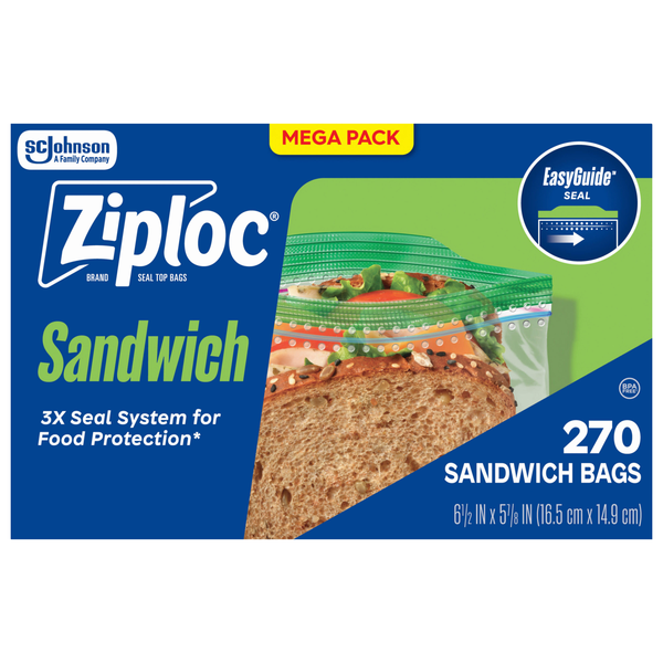 Ziploc EasyGuide Sandwich Bags Mega Pack