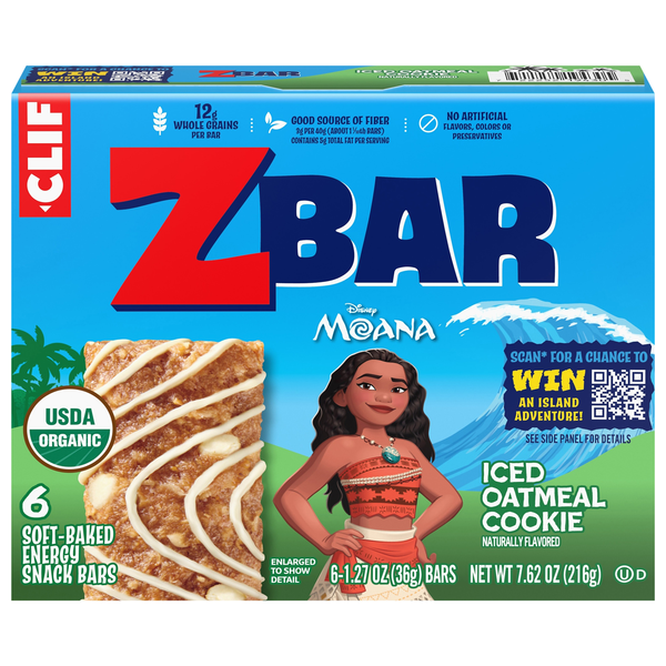 CLIF KID ZBAR Organic Iced Oatmeal Cookie Energy Snack Bar - 6 ct