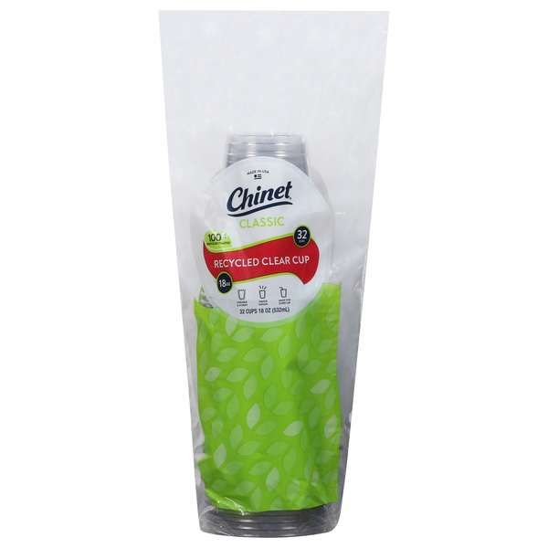 Chinet Classic Recycled Clear Plastic Cups 17 oz