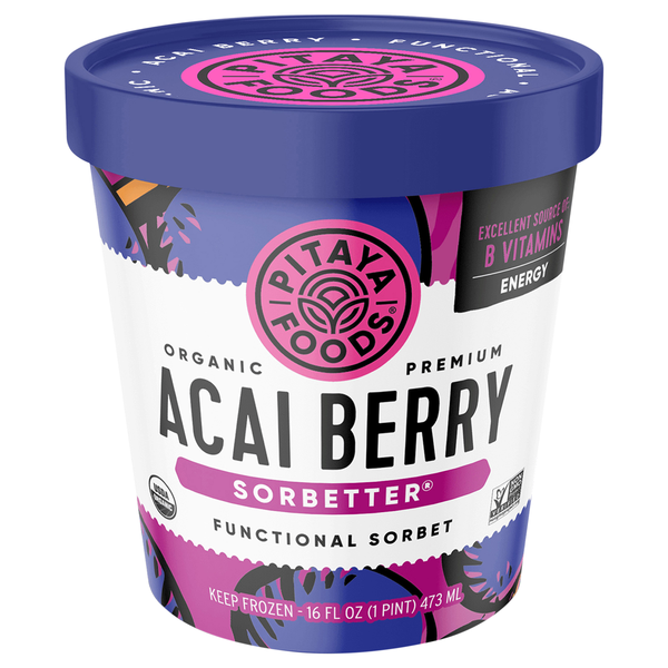 Pitaya Foods Organic Premium Sorbetter Acai Berry Sorbet