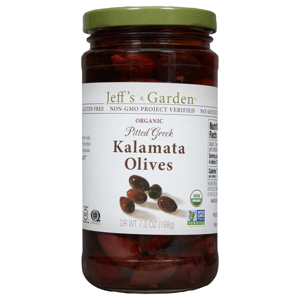 Jeff's Garden Organic Greek Pitted Kalamata Olives Marinated