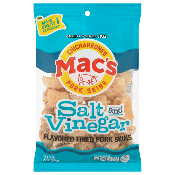 Save on Mac's Chicharrones Pork Skins Salt & Vinegar Order Online