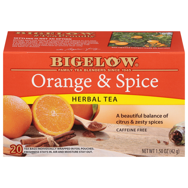 Bigelow Caffeine Free Orange & Spice Herbal Tea Bags