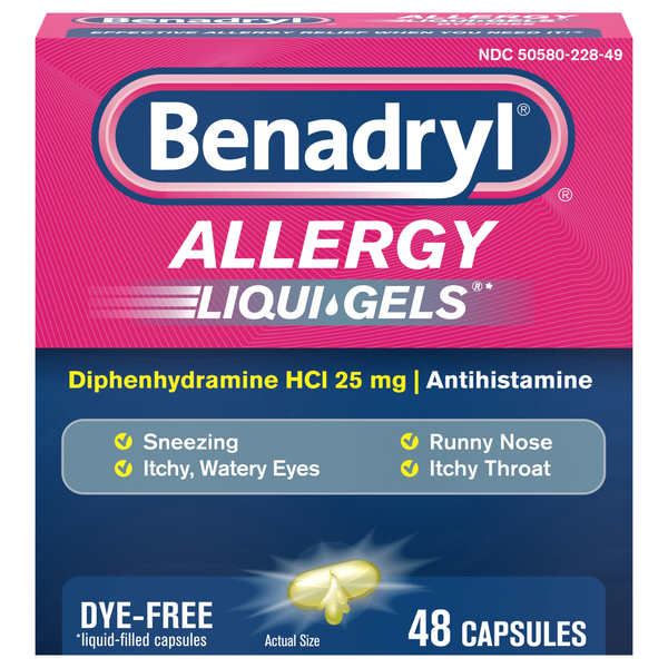 Benadryl Allergy Liqui-Gels Antihistamine Capsules