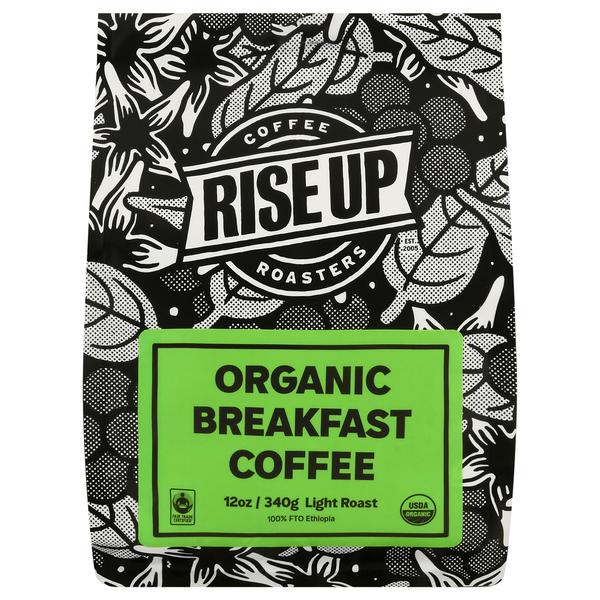 Rise Up Organic Breakfast Light Roast Ground Cofffee