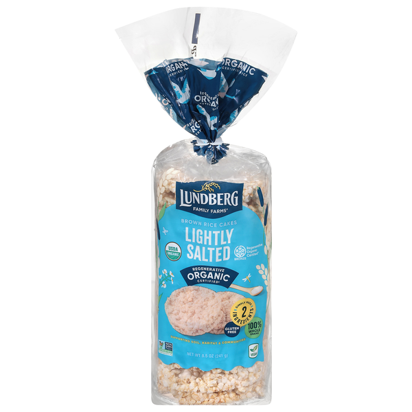 Lundberg Rice Cakes Brown Rice Lightly Salted Vegan Organic