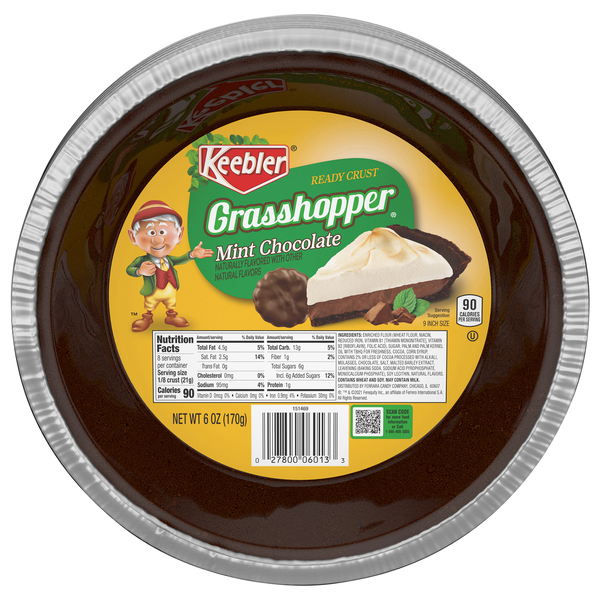 Keebler Ready Crust Grasshopper Mint Chocolate Pie Crust 9 Inch