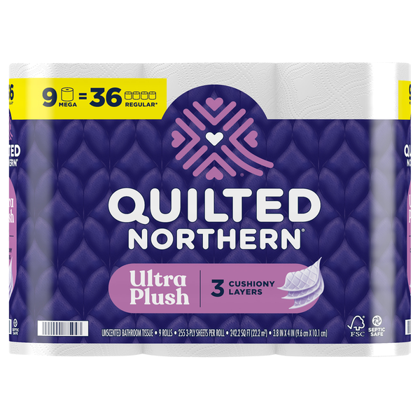Quilted Northern Ultra Plush Mega Roll 3-Ply Toilet Paper Unscented