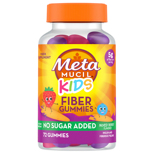 MetaMucil Kids Fiber Gummies Mixed Berry No Sugar Added