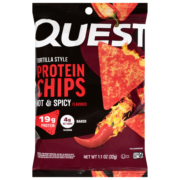 Quest Gluten Free Hot & Spicy 19g Tortilla Style Protein Chips