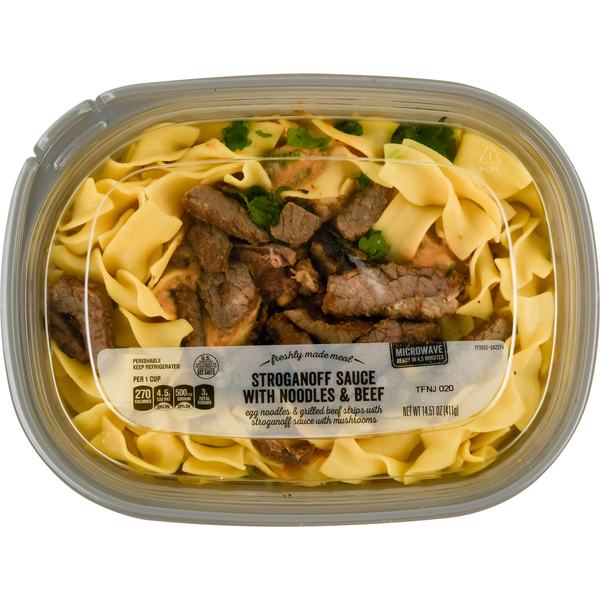 Giant Freshly Made Meal Stroganoff Sauce with Noodles & Beef