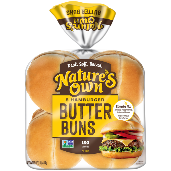 Nature's Own Butter Hamburger Buns - 8 ct