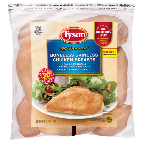 Save on Tyson Boneless Skinless Chicken Breasts All Natural Order Online Delivery MARTIN'S