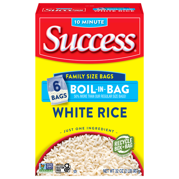 Success Boil-in-Bag Gluten Free White Rice Family Size - 6 ct
