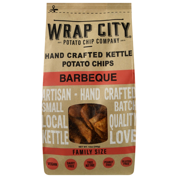 Wrap City Hand Crafted Barbeque Kettle Potato Chips Family Size