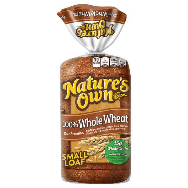 Nature's Own Small Loaf 100% Whole Wheat Bread Sliced