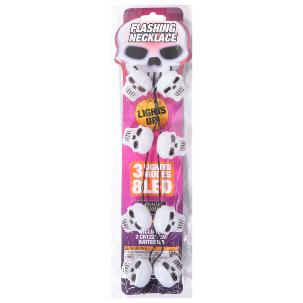 Magic Seasons Halloween Flashing Necklace Skull