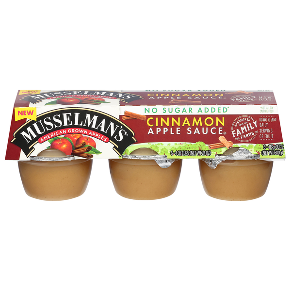 Musselman's No Sugar Added Unsweetened Cinnamon Applesauce - 6 ct