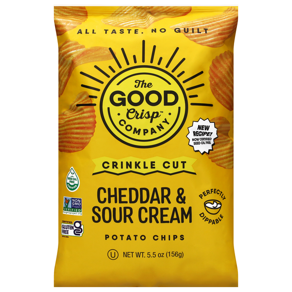 The Good Crisp Company Crinkle Cut Cheddar & Sour Cream Potato Chips