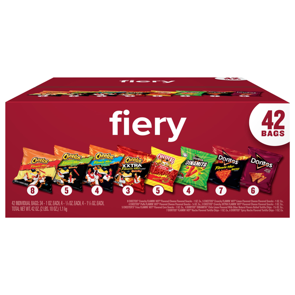 Frito-Lay Fiery Mix Variety Pack Mega Size - 42 ct