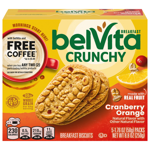 belVita Crunchy Cranberry Orange Breakfast Biscuits - 5 ct