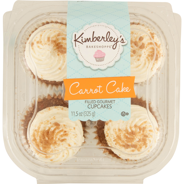 Kimberley's Bakeshoppe Filled Gourmet Carrot Cake Cupcakes - 4 ct