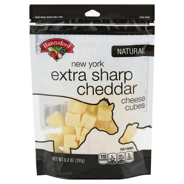 Hannaford New York Extra Sharp White Cheddar Cheese Cubes