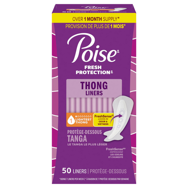 Poise FreshSense Size 1 Thong Panty Liners