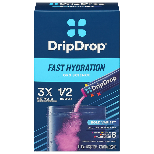 DripDrop Fast Hydration Bold Variety Pack Electrolyte Drink Mix - 8 ct