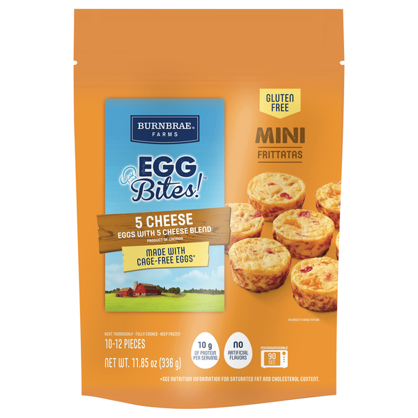 Burnbrae Farms EGG Bites! Gluten Free 5 Cheese Mini Frittatas Frozen